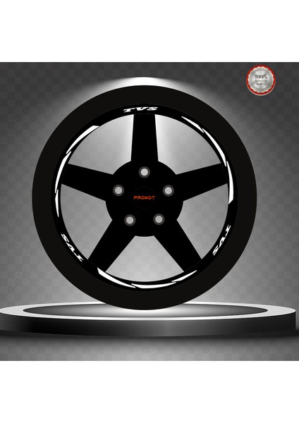 Tvs Rekleftif Beyaz 3 Parçalı Jant Şeridi