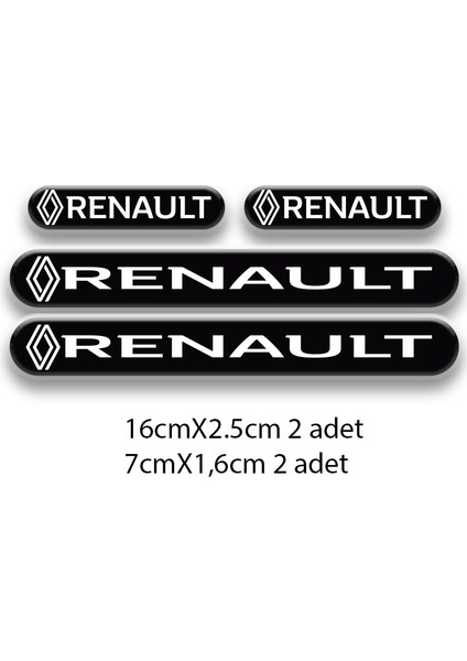Renault 3D Damla 4'lü Oto Sticker Set 1