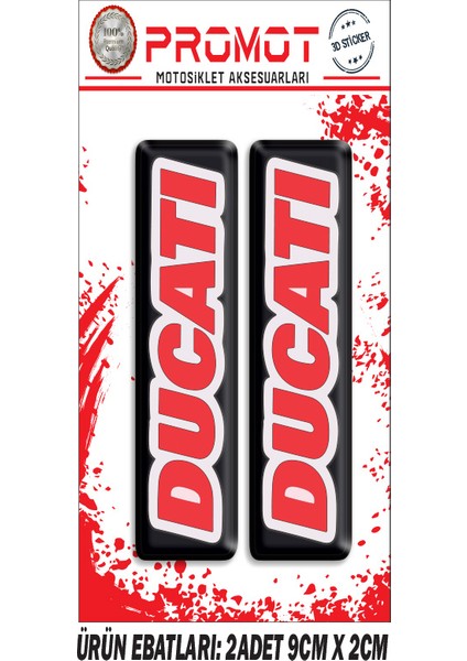 Ducatı Ön Maşa 3D Kabartmalı 2'li Damla Sticker 1