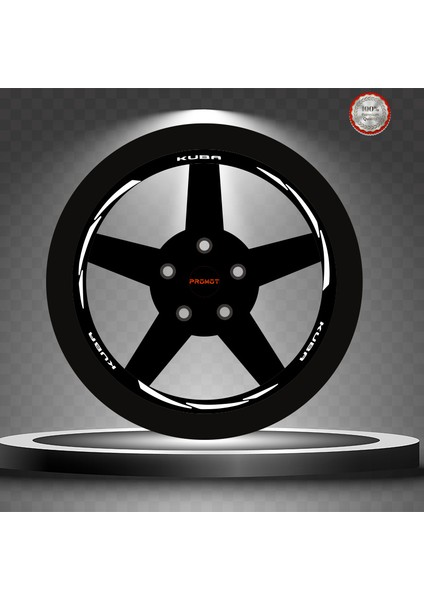 Kuba Rekleftif Beyaz 3 Parçalı Jant Şeridi