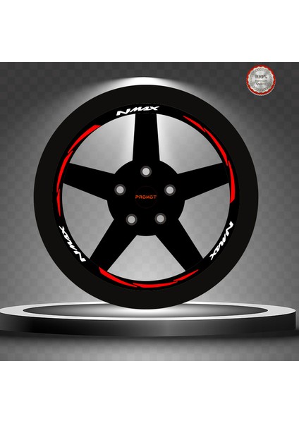 Nmax Rekleftif Kırmızı 3 Parçalı Jant Şeridi