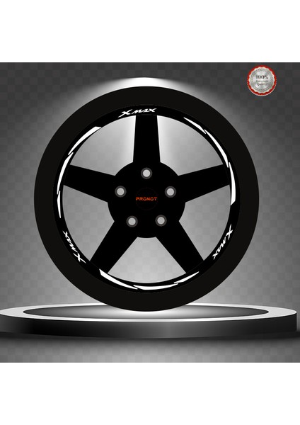 Xmax Rekleftif Beyaz 3 Parçalı Jant Şeridi