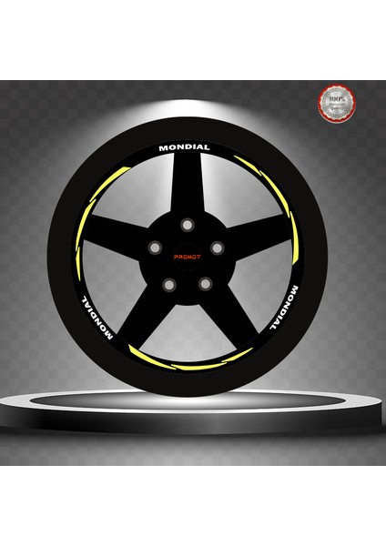 Mondial Rekleftif Sarı 3 Parçalı Jant Şeridi