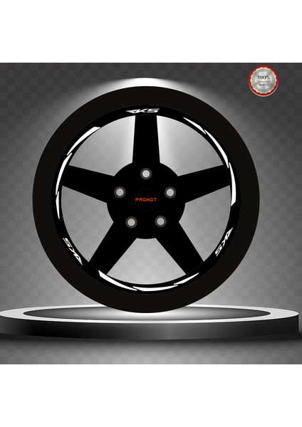 Rks Rekleftif Beyaz 3 Parçalı Jant Şeridi