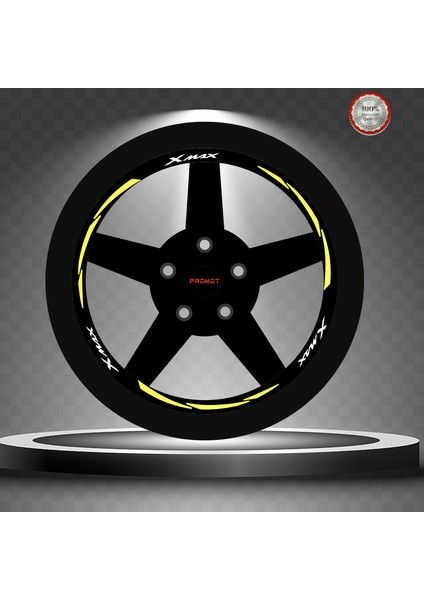 Xmax Rekleftif Sarı 3 Parçalı Jant Şeridi