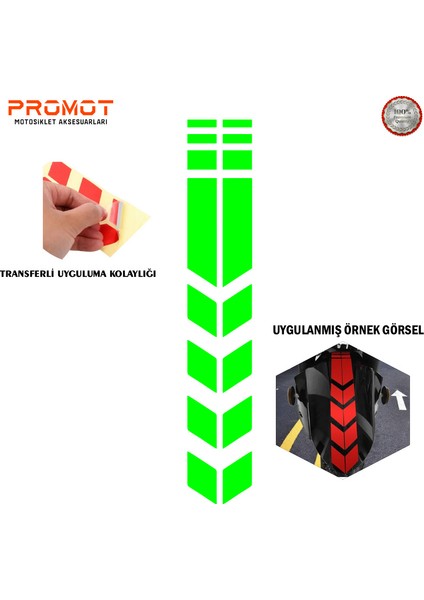 Motosiklet Çamurluk Sticker Fosfor Yeşil