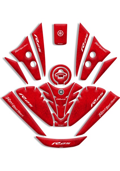 Yamaha R25 Tank Pad Full Set (2019/2024) Uyumlu 04