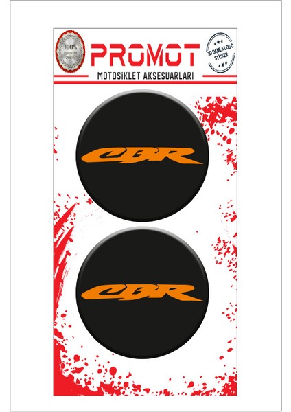 Cbr Tasarımlı 3D Kabartmalı Damla Sticker 5cm 03
