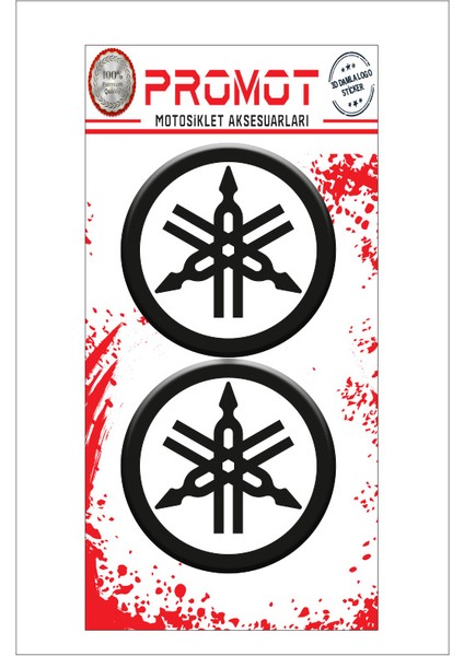 Yamaha 3D Kabartmalı Damla Logo Sticker 5cm 06