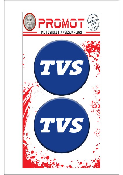 Tvs 3D Kabartmalı Damla Logo Sticker 5cm 04