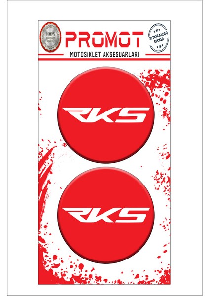 Rks Tasarımlı 3D Kabartmalı Damla Logo Sticker 5cm 03