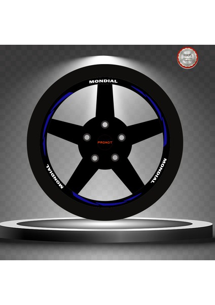 Mondial Rekleftif Mavi 3 Parçalı Jant Şeridi