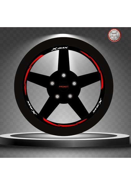 Xmax Rekleftif Kırmızı 3 Parçalı Jant Şeridi