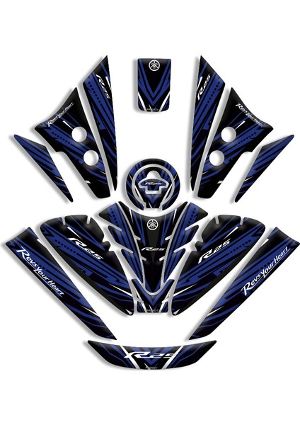 Yamaha R25 Tank Pad Full Set (2019/2024) Uyumlu 11