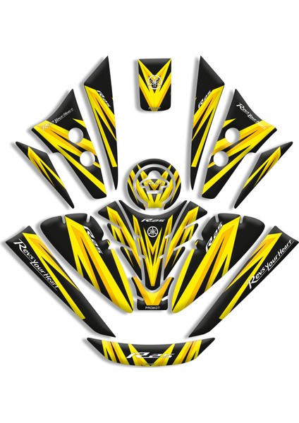 Yamaha R25 Tank Pad Full Set (2019/2024) Uyumlu 09
