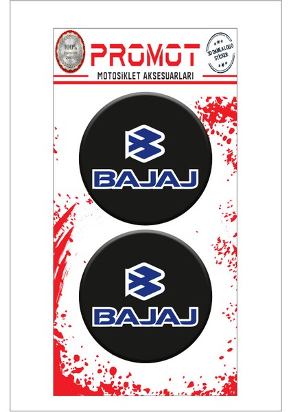Bajaj 3D Kabartmalı Damla Logo Sticker 5cm 03