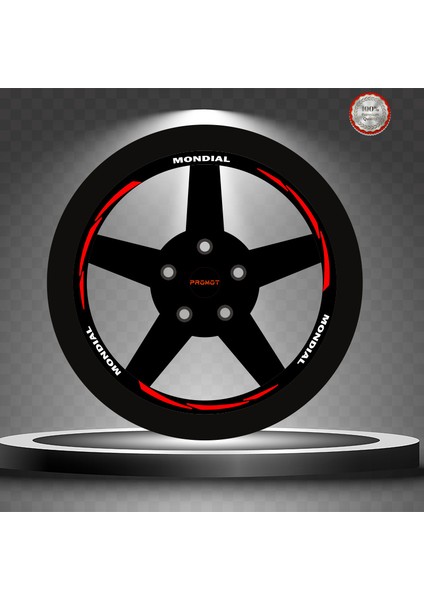 Mondial Rekleftif Kırmızı 3 Parçalı Jant Şeridi