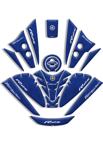Yamaha R25 Tank Pad Full Set (2019/2024) Uyumlu 02