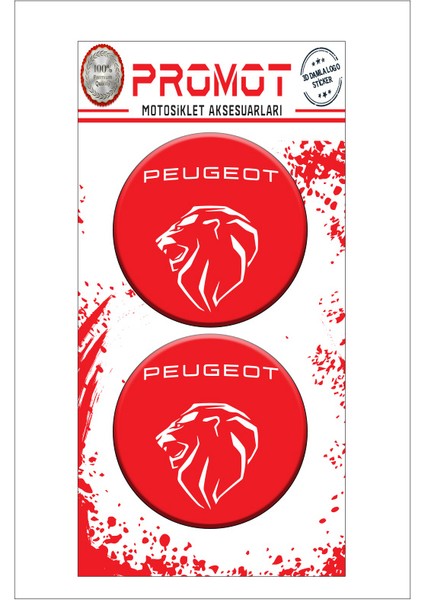Peugeot 3D Kabartmalı Damla Logo Sticker 5cm 07