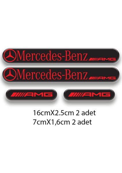 Mercedes 3D Damla 4'lü Oto Sticker Set 2