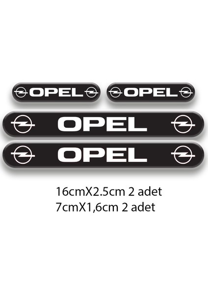 Opel 3D Damla 4'lü Oto Sticker Set 2