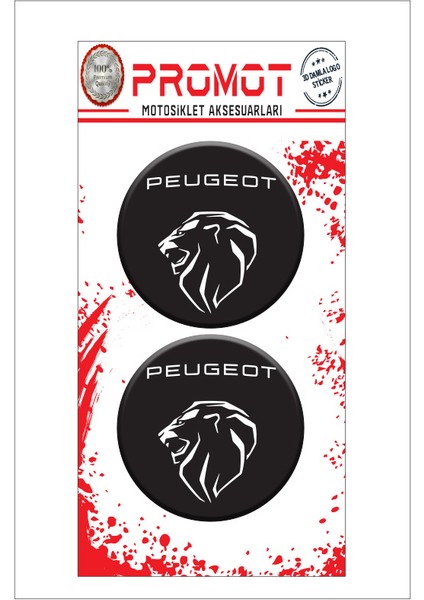 Peugeot 3D Damla 2 Li Sticker Logo 2