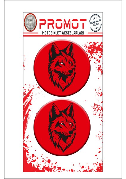 Kurt Wolf Tasarımlı 3D Kabartmalı Damla Sticker 5CMX5CM 02