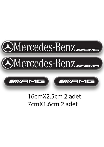 Mercedes 3D Damla 4'lü Oto Sticker Set 3