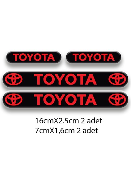 Toyota 3D Damla 4'lü Oto Sticker Set 1