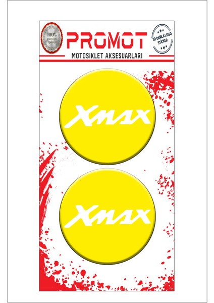 Xmax 3D Kabartmalı Damla Logo Sticker 5cm 01