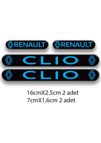 Clio 3D Damla 4'lü Oto Sticker Set 5