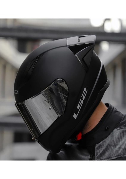 Rapıd 2 Race Mat Siyah Fullface Motosiklet Kaskı Gri Camlı