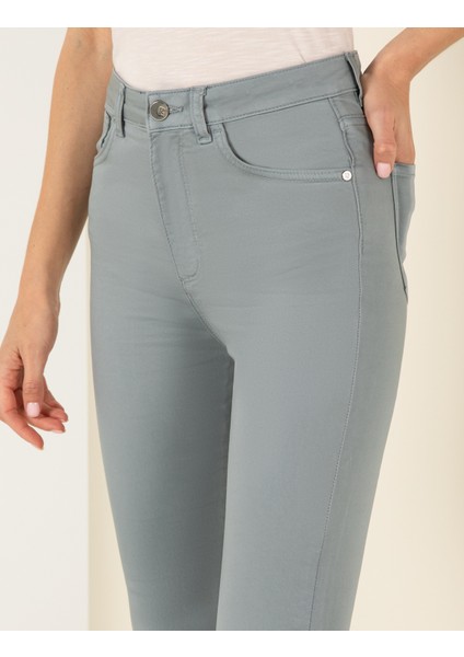 Kadın Mint Skinny Fit Kanvas Pantolon 50254391-VR152