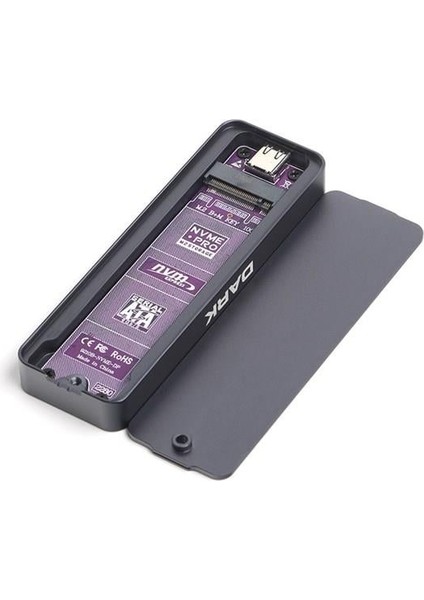 Dk-Ac-Dsem6 Usb3.2 Gen2 Type-C - M.2 Nvme & Sata Ngff SSD LED Dokunmatik Ekranlı Disk Kutusu