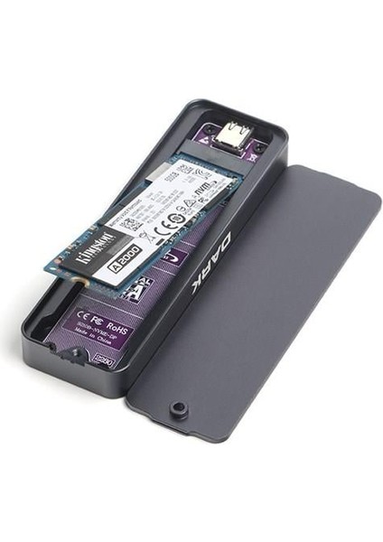 Dk-Ac-Dsem6 Usb3.2 Gen2 Type-C - M.2 Nvme & Sata Ngff SSD LED Dokunmatik Ekranlı Disk Kutusu