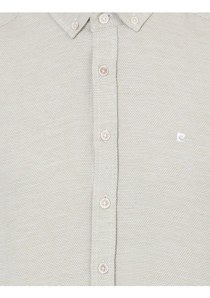Erkek Haki Slim Fit Uzun Kollu Gömlek 50255057-VR027