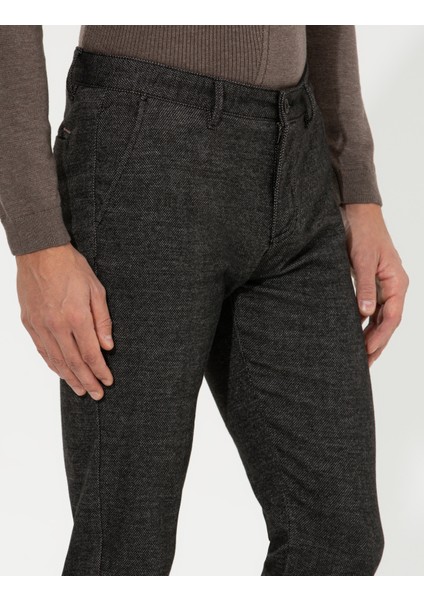 Erkek Antrasit Slim Fit Kanvas Pantolon 50255155-VR006