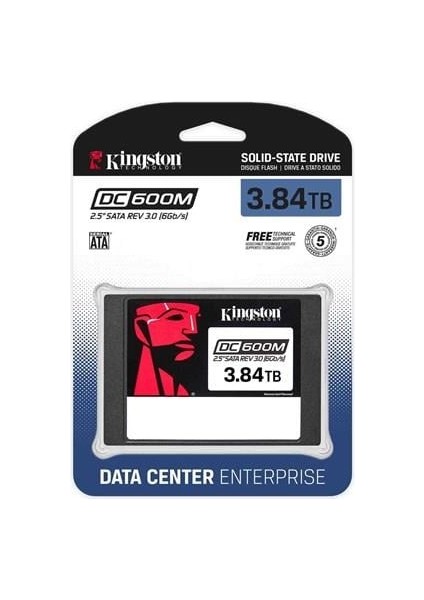 Kıngston 2,5" 3.84TB DC600M SEDC600M/3840G 560MB/S 530MB/S Sata 3 (6gb/s) Enterprise SSD modelleri