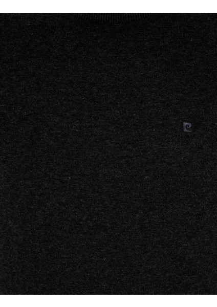 Erkek Antrasit Melanj Slim Fit Yarım Balıkçı Yaka Basic Triko Kazak 50256965-VR081