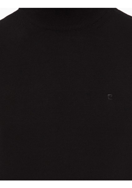 Erkek Siyah Slim Fit Yarım Balıkçı Yaka Basic Triko Kazak 50256965-VR046