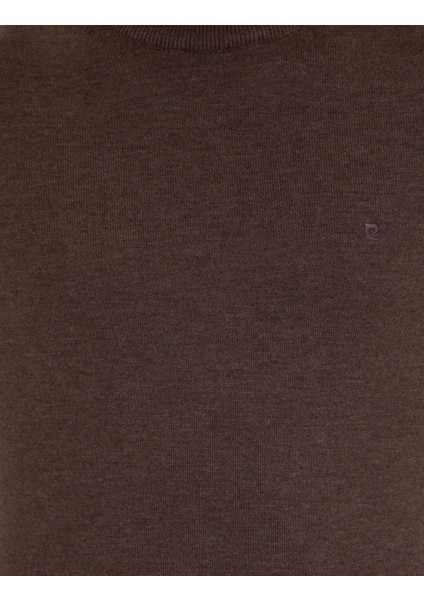 Erkek Açık Kahverengi Slim Fit Yarım Balıkçı Yaka Basic Triko Kazak 50256965-VR160