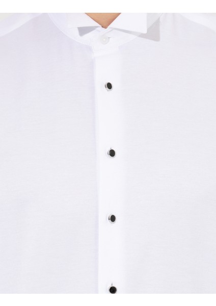 Erkek Beyaz Slim Fit Smokin Gömlek 50258966-VR013