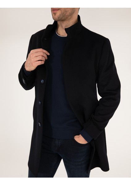 Erkek Lacivert Slim Fit Palto 50257493-VR033