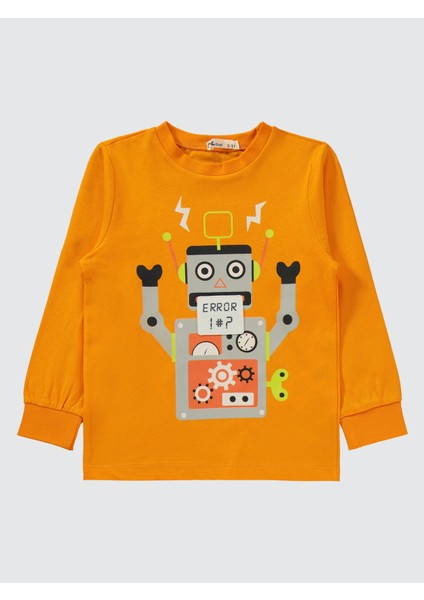 Erkek Çocuk Pijama Takımı 2-5 Yaş Açık Oranj fiyatları