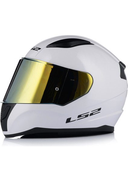 Rapıd 2 Beyaz Fullface Motosiklet Kaskı Gold Camlı
