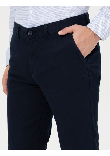 Erkek Lacivert Regular Fit Kanvas Pantolon 50259782-VR033