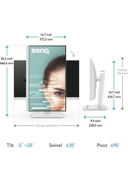 27" IPS GW2790QT 5ms 75HZ Hdmı-Dp Pıvot Kurumsal Monitör 2560X1440 Beyaz fırsatları