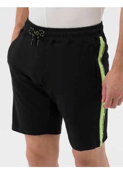 Erkek Siyah Slim Fit Örme Şort 50262649-VR046