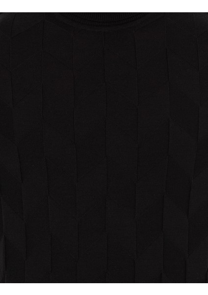 Erkek Siyah Slim Fit Balıkçı Yaka Triko Kazak 50259851-VR046
