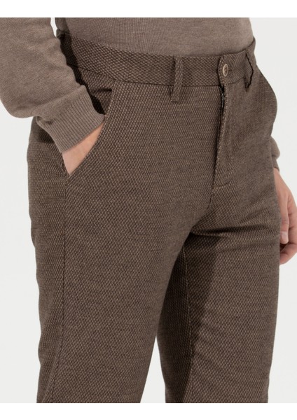 Erkek Vizon Slim Fit Kanvas Pantolon 50259776-VR052